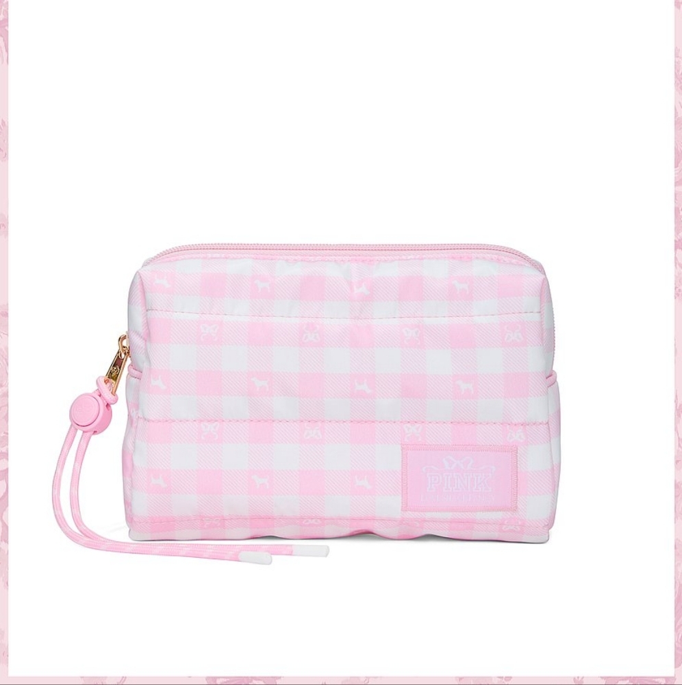 PINK x LoveShackFancy Makeup Bag (icon gingham)